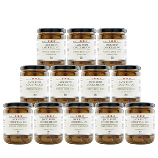 These olives are the ideal companion to that classic cocktail, as well as a Bloody Mary – or, as the Italians do it, with a nice Spritz.  Approximately 40 olives/jar