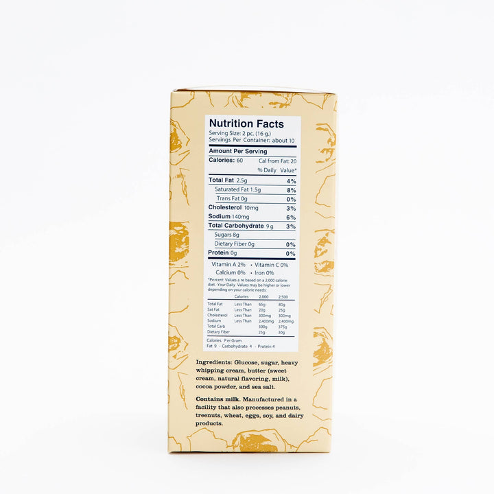 Nutrition facts label on a product packaging with a white background