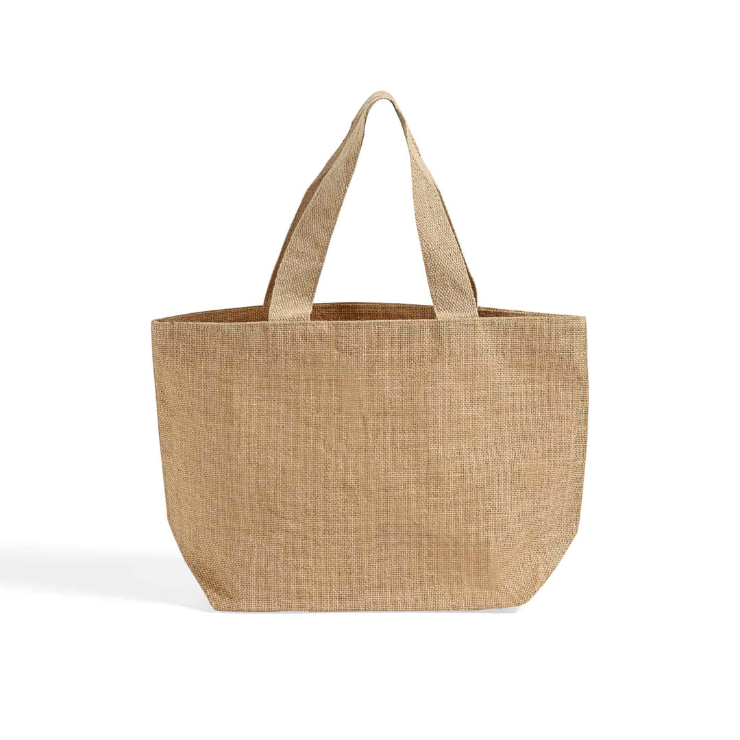 Beige tote bag on a white background