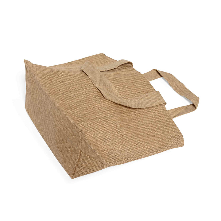 Brown jute bag on a white background