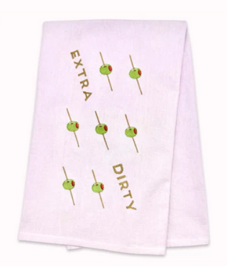 We love these cheeky, linen towels for the kitchen or bar!    * 100% cotton * Towel made in India * Hand dyed and embroidered with love in the USA 