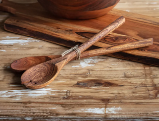 Set of 2 Wooden Serving Spoons