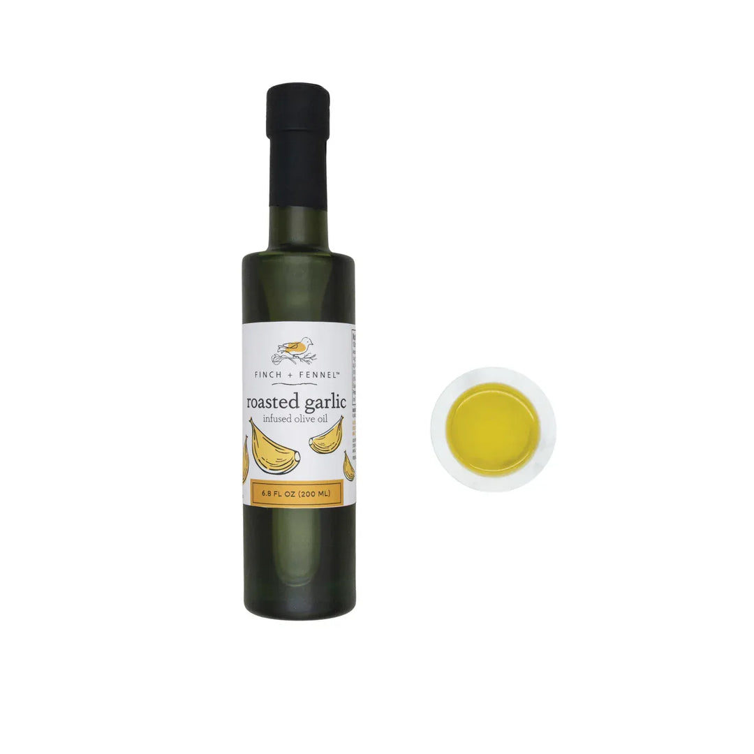 Bottle of Finch + Fennel Roasted Garlic Infused Olive Oil