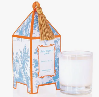 These iconic Seda France classic toile mini pagoda box candles bring elegant scent to any room of your home!  They are always the perfect gift. Burn time 15-20 hours, 2 oz. Made in the USA.