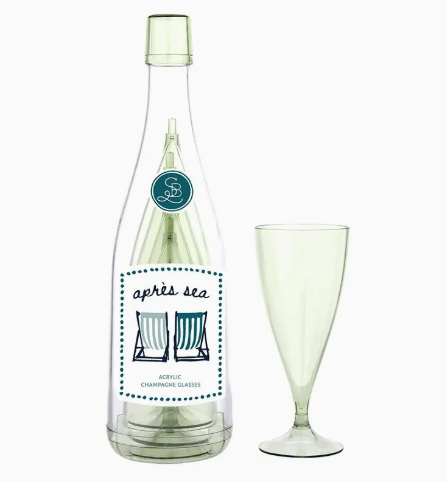 Acrylic Champagne Bottle + Glasses