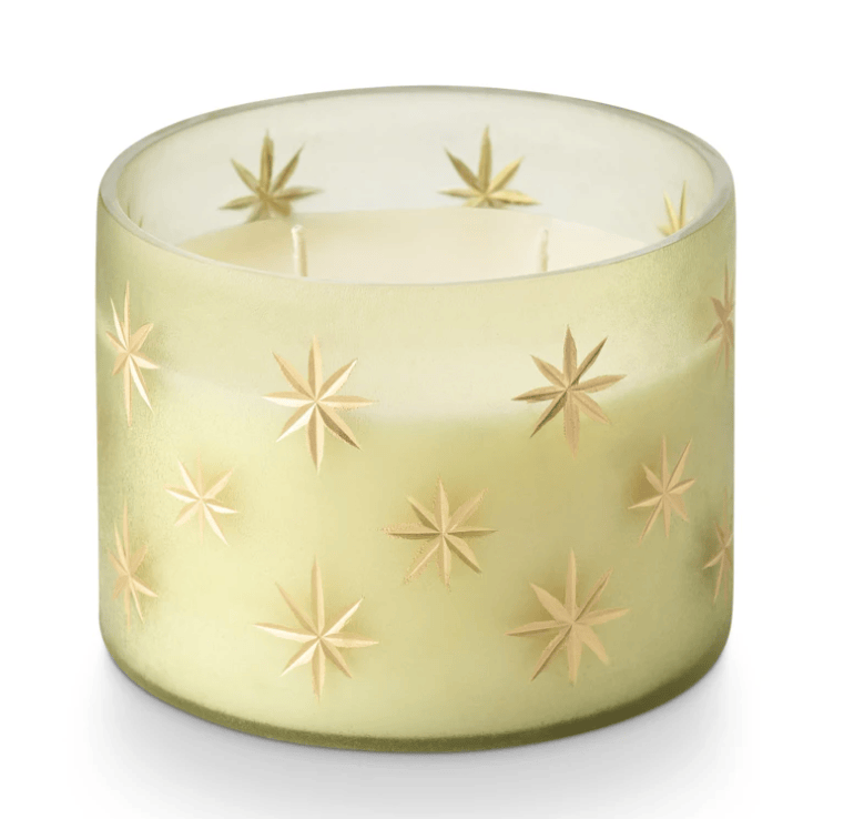 Balsam & Cedar Frosted Star Glass Candle