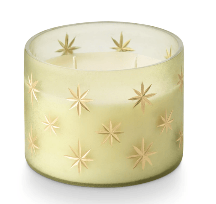 Balsam & Cedar Frosted Star Glass Candle