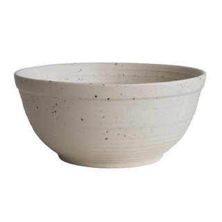 11" Round x 5"H 2-1/2 Quart Stoneware Bowl, Cream Color Speckled
