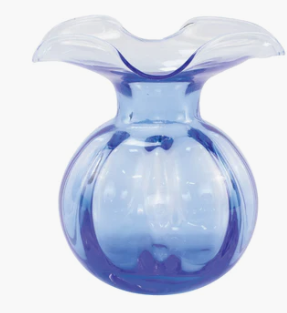 Skilled Tuscan artisans reimagine the beauty and delicate nature of the hibiscus flower in our mouthblown Hibiscus Glass. Curving, romantic, and fresh, the collection exudes easy elegance. The Hibiscus Glass Cobalt Medium Fluted Vase is a beautiful complement to any floral arrangement.  Product Dimensions: 9"D, 10"H, 96 oz