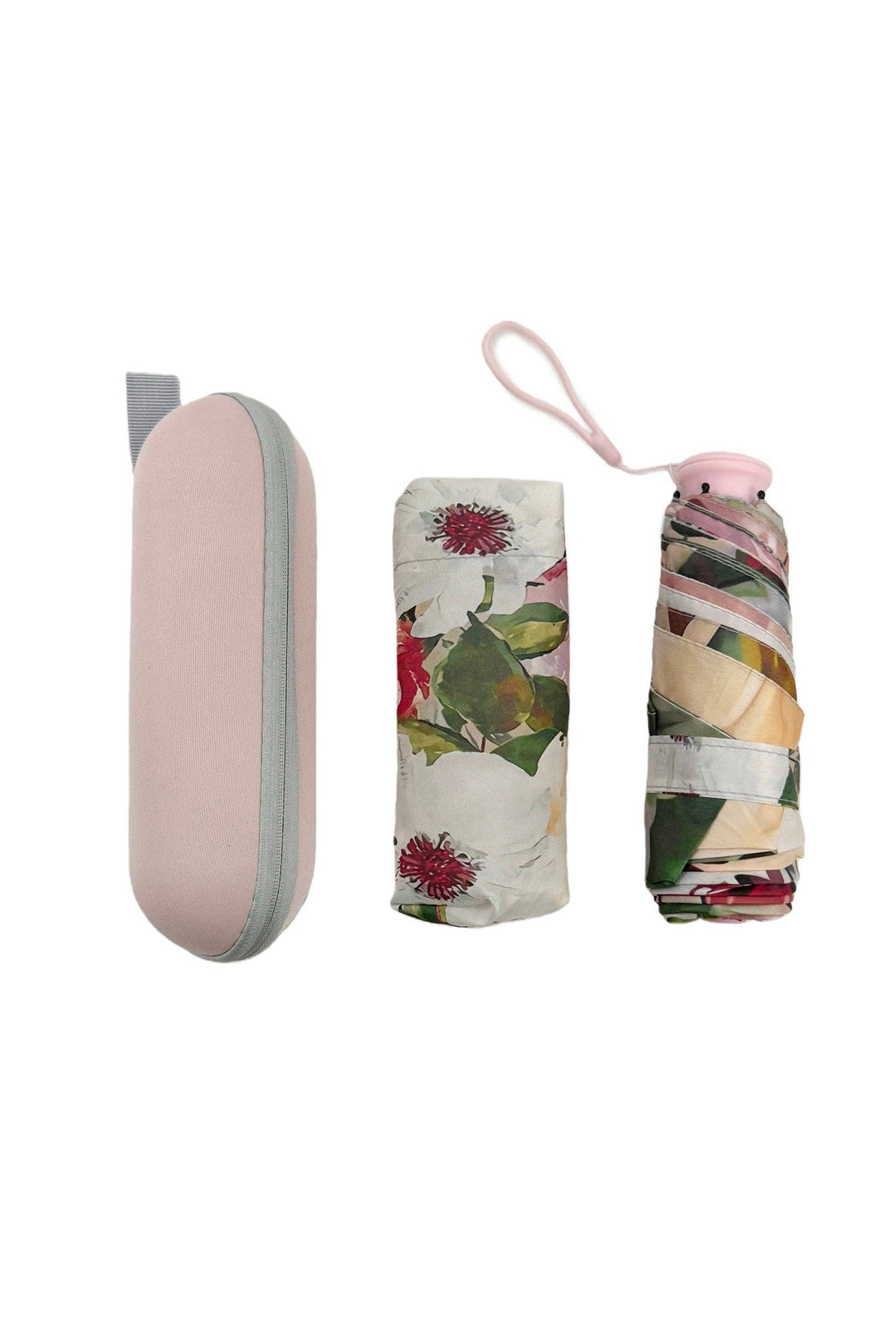 Floral Bloom Print Umbrella with Travel Case