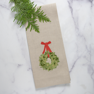 Boxwood Holiday Wreath Towel