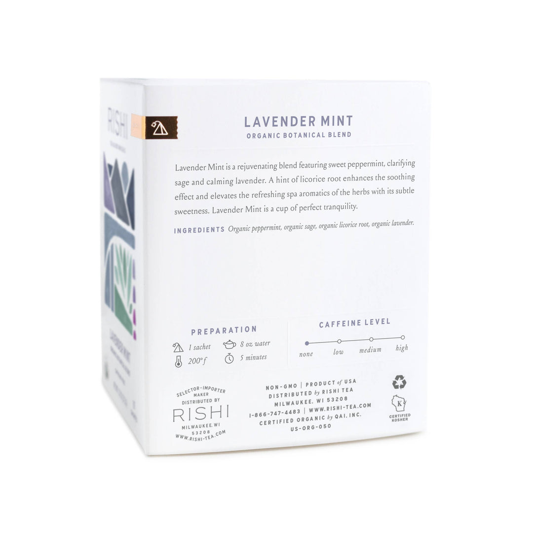 Lavender Mint Organic Herbal Tea Sachets