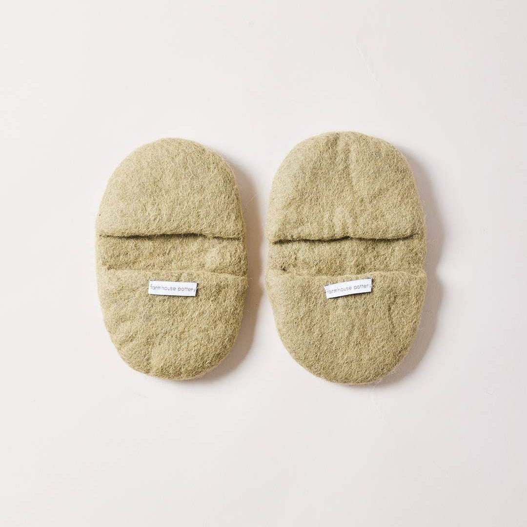 Artisan Felt Potholders - Olive Green