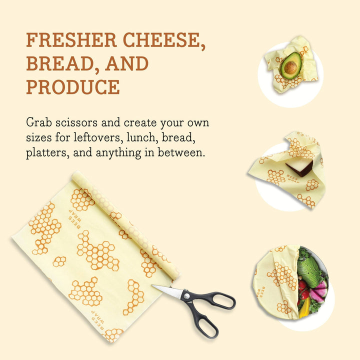 Bees Wrap Reusable Beeswax Food Wrap Roll - Meadow Magic