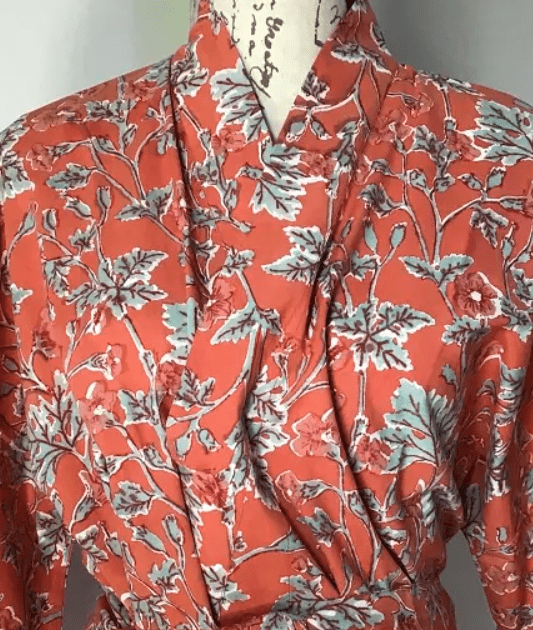 Block Print Cotton Robe