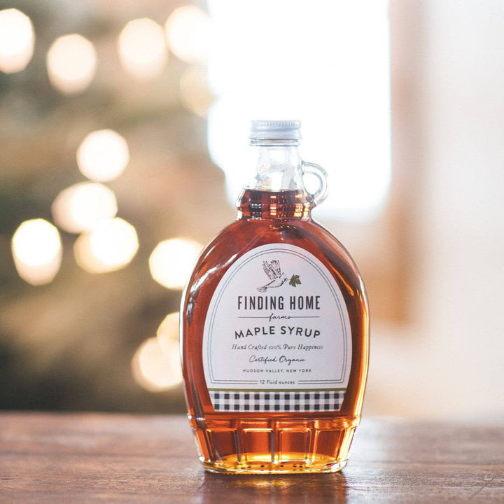 100% Certified Organic Maple Syrup - 12 oz Decorative Glass-Small Batch Specialty Gifts