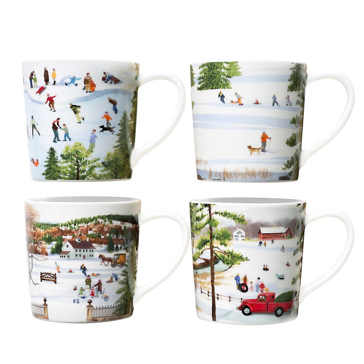 Caskata X Felix Doolittle Winter Wonderland Mugs, Set of 4 - Small Batch Specialty Gifts