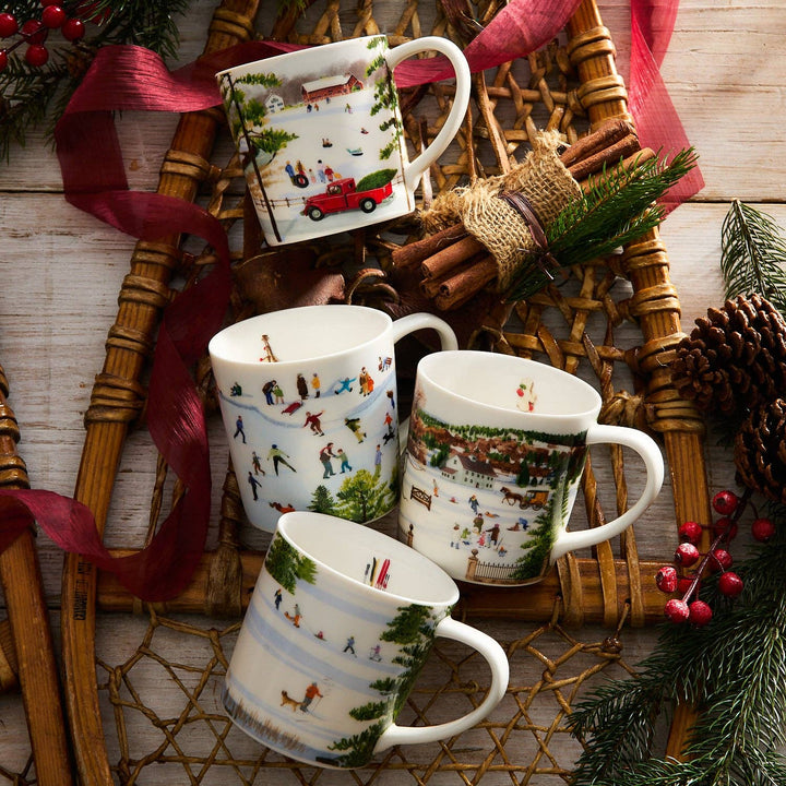 Caskata X Felix Doolittle Winter Wonderland Mugs, Set of 4 - Small Batch Specialty Gifts