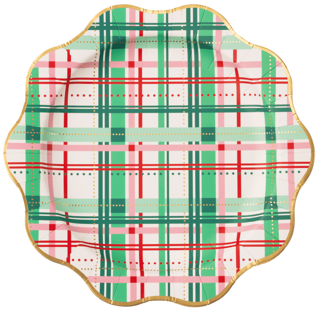 CHRISTMAS PLAID DINNER PLATES