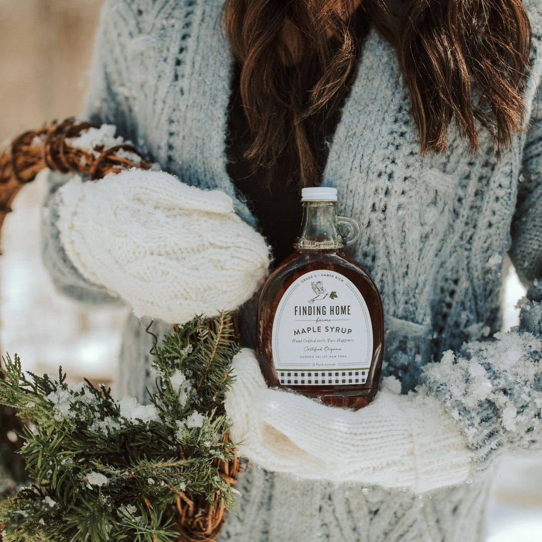 100% Certified Organic Maple Syrup - 12 oz Decorative Glass-Small Batch Specialty Gifts