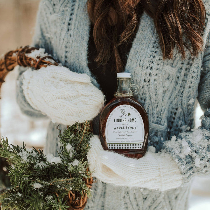 100% Certified Organic Maple Syrup - 12 oz Decorative Glass-Small Batch Specialty Gifts