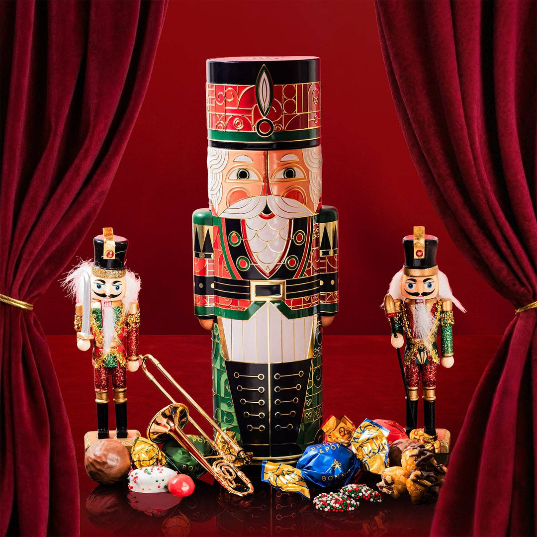 Christmas Gift Basket – Nutcracker Soldier Keepsake Tin Filled with Holiday Snack Mix