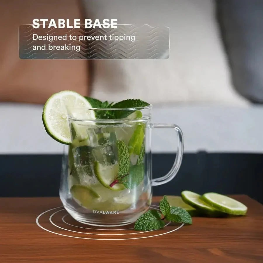 Double Wall Glass Mug, Set/2 - Small Batch Specialty Gifts