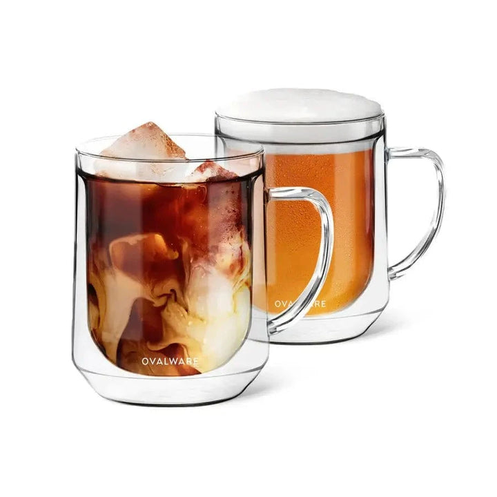 Double Wall Glass Mug, Set/2 - Small Batch Specialty Gifts