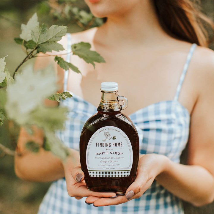 100% Certified Organic Maple Syrup - 12 oz Decorative Glass-Small Batch Specialty Gifts
