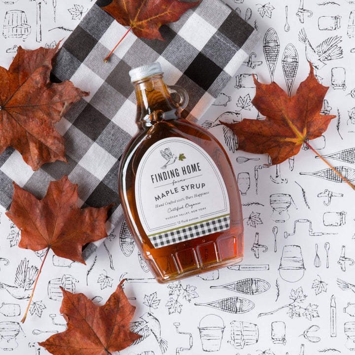100% Certified Organic Maple Syrup - 12 oz Decorative Glass-Small Batch Specialty Gifts