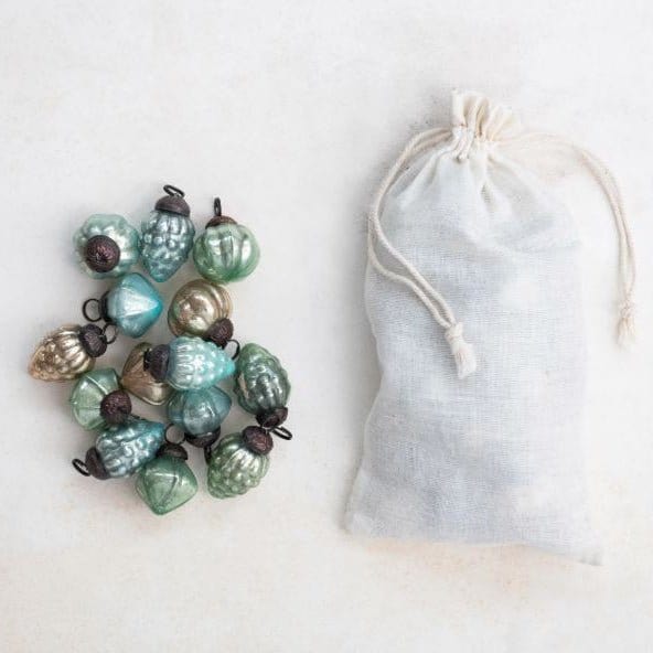 Embossed Mercury Glass Ornaments