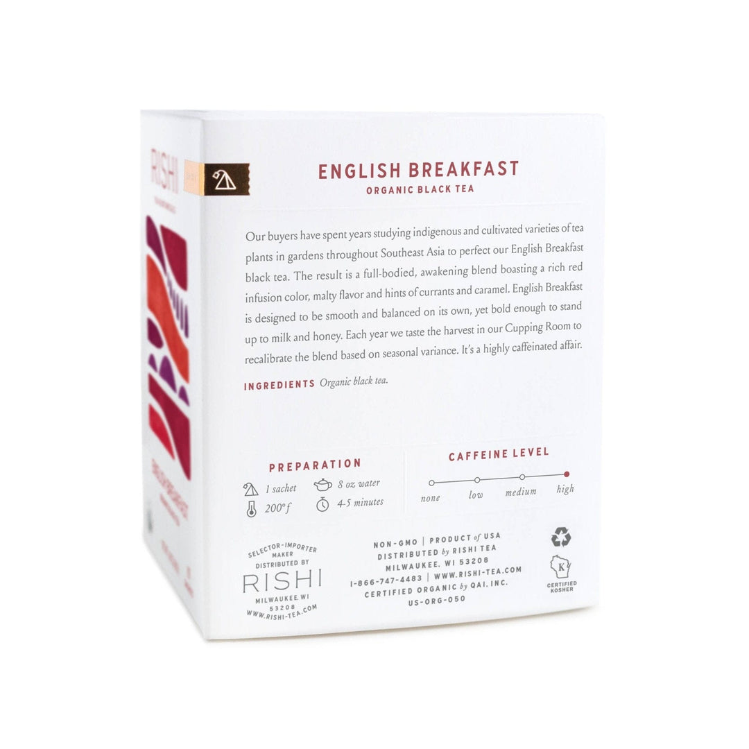 English Breakfast Organic Black Tea Sachets - Small Batch Specialty Gifts