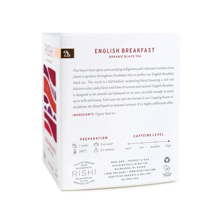 English Breakfast Organic Black Tea Sachets - Small Batch Specialty Gifts