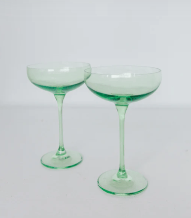 Estelle Colored Glass - Champagne Coupe - Small Batch Specialty Gifts