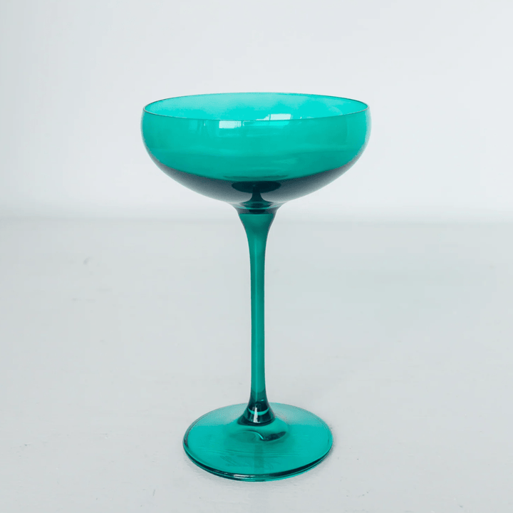 Estelle Colored Glass - Champagne Coupe - Small Batch Specialty Gifts