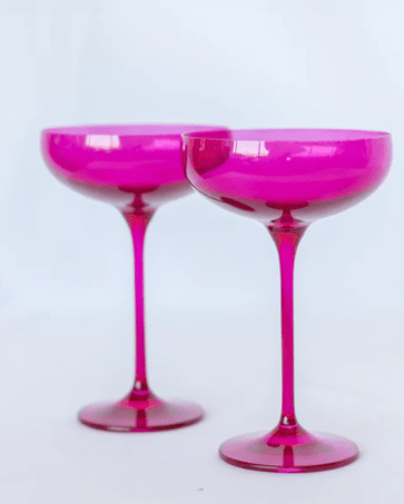 Estelle Colored Glass - Champagne Coupe - Small Batch Specialty Gifts
