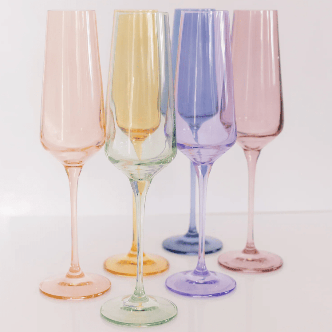 Estelle Colored Glass Champagne Flutes