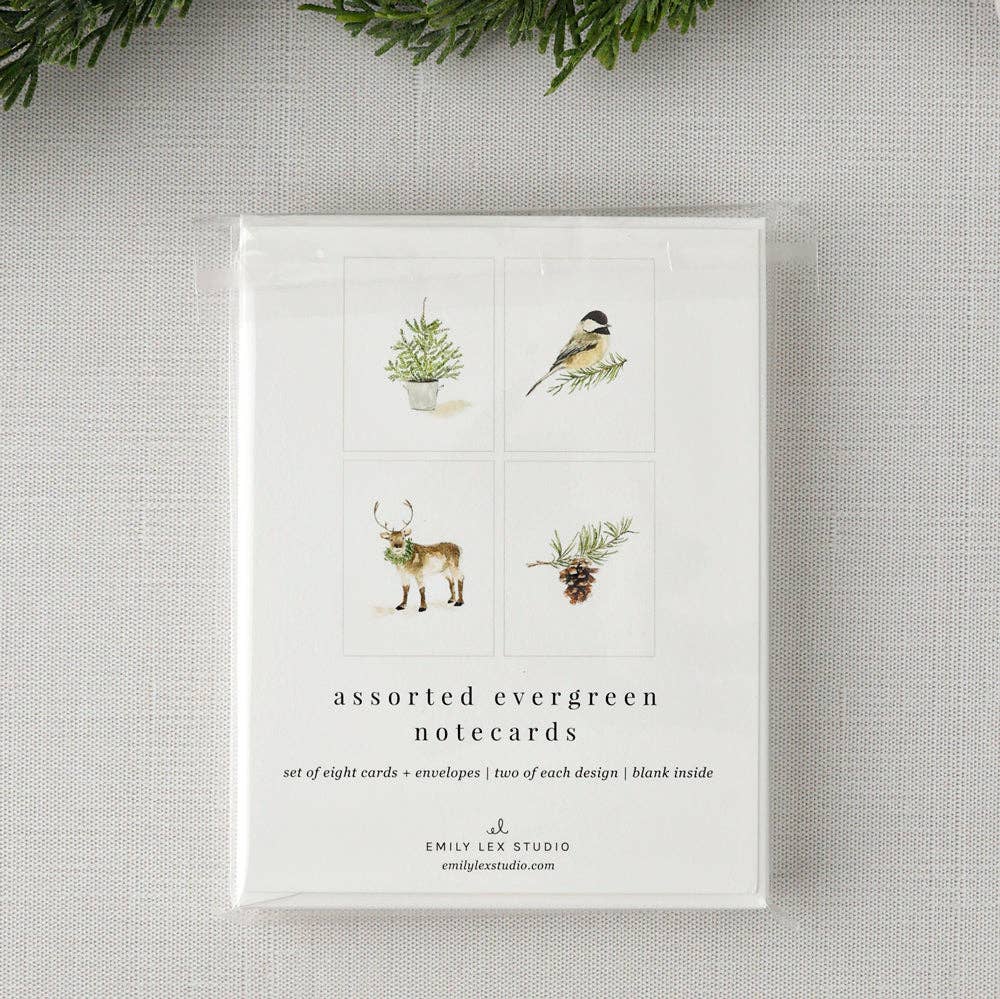 Evergreen notecard set - Small Batch Specialty Gifts