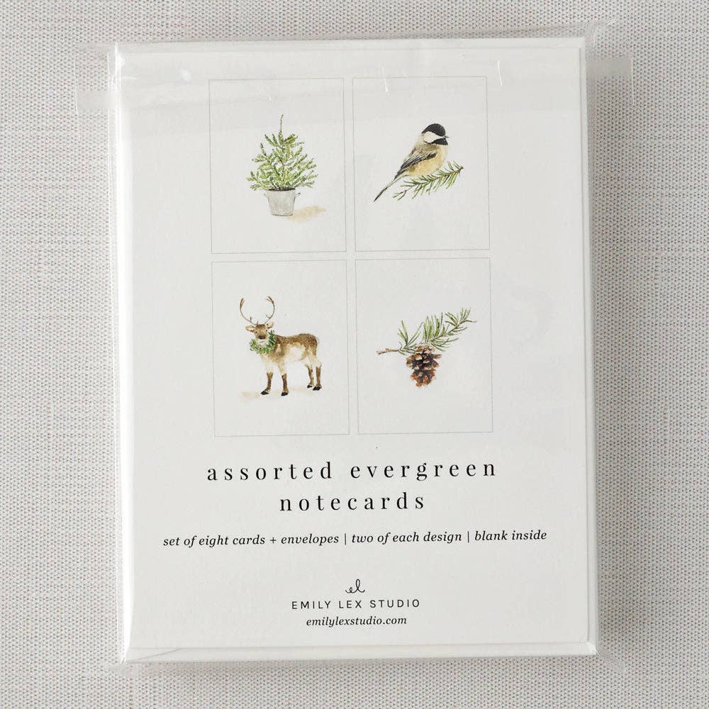Evergreen notecard set - Small Batch Specialty Gifts