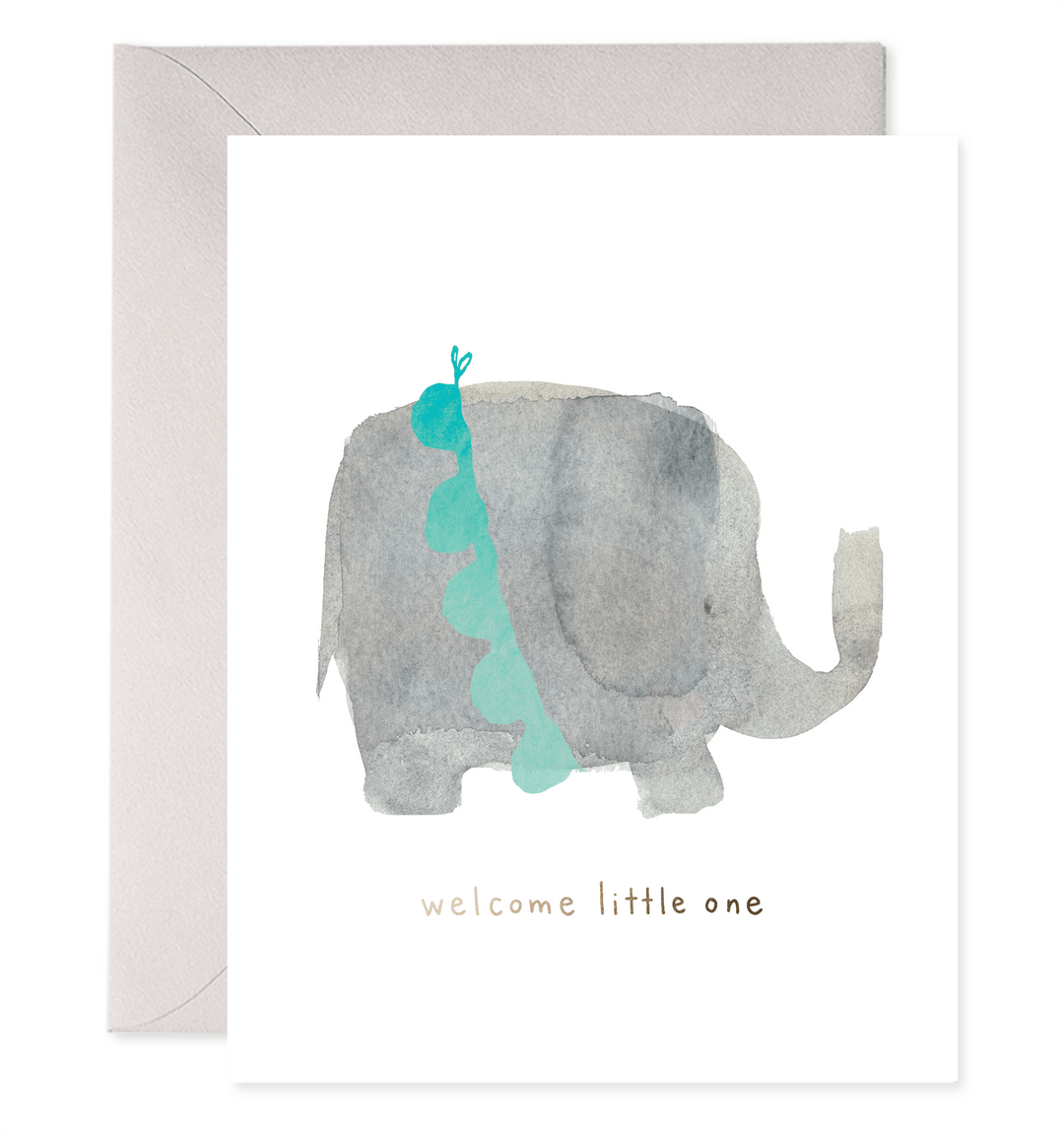 Welcome Little One Elephant Greeting Card
