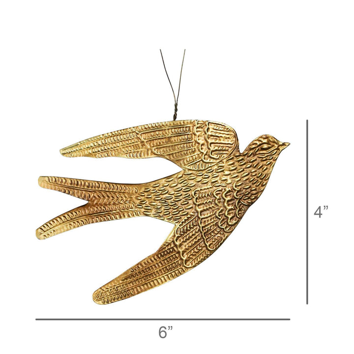 Bird Ornament, Gold Antique