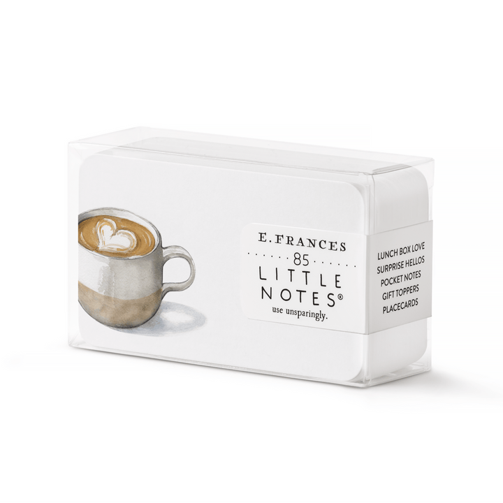 Packaged product with a coffee cup illustration and text on a white background