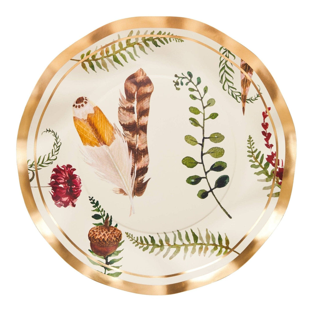 Feather Grove Wavy Paper Salad Plate