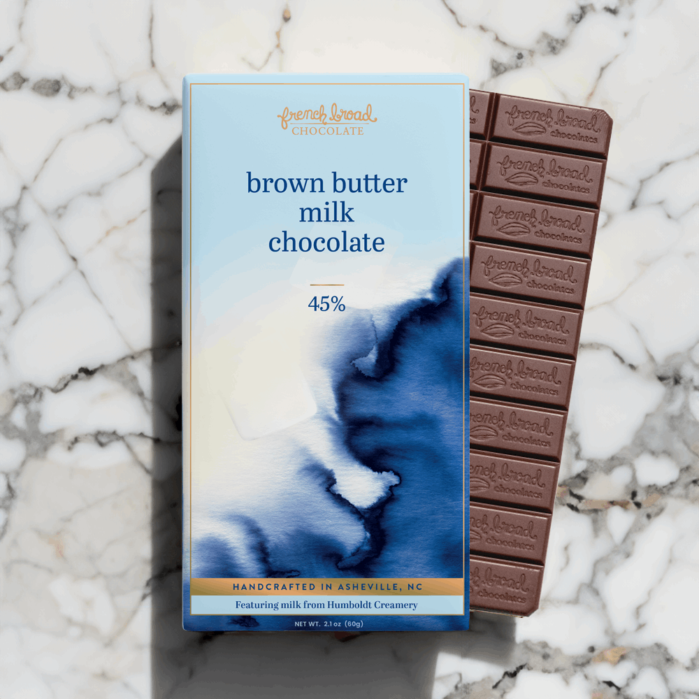 French Broad Brown Butter Milk Chocolate Bar - Small Batch Specialty Gifts