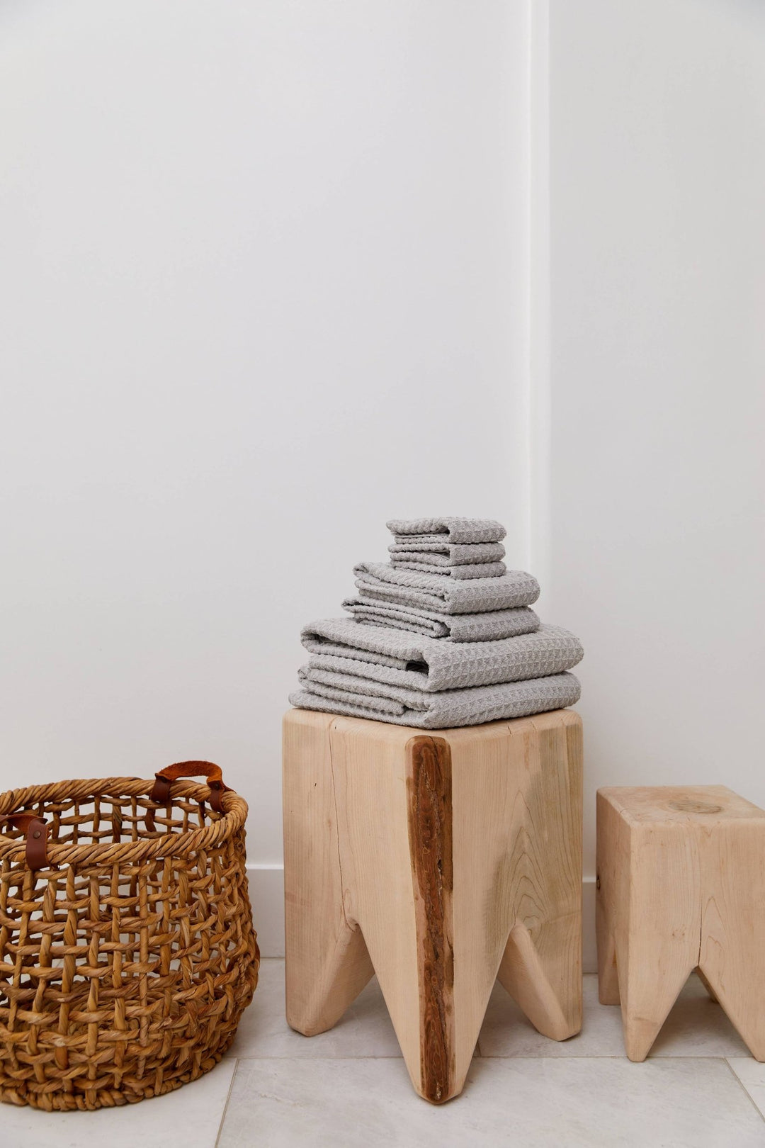 Geometry Stone Waffle Washcloth Set