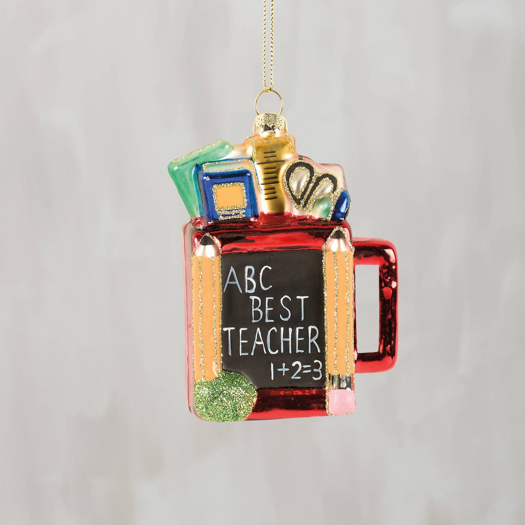 Glass Best Teacher Ornament