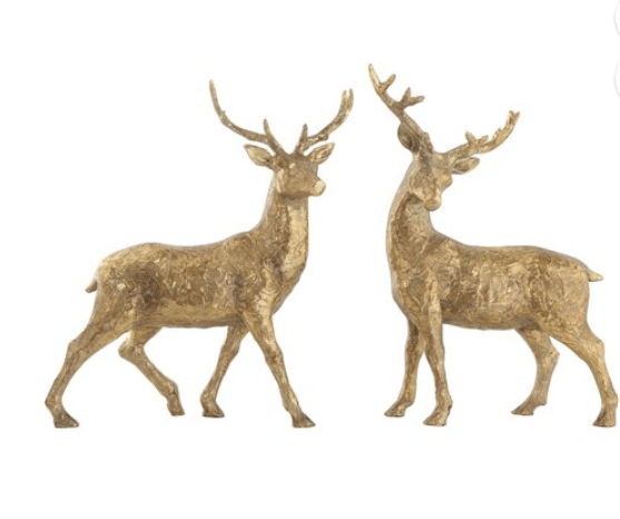 Gold Finish Standing Deer