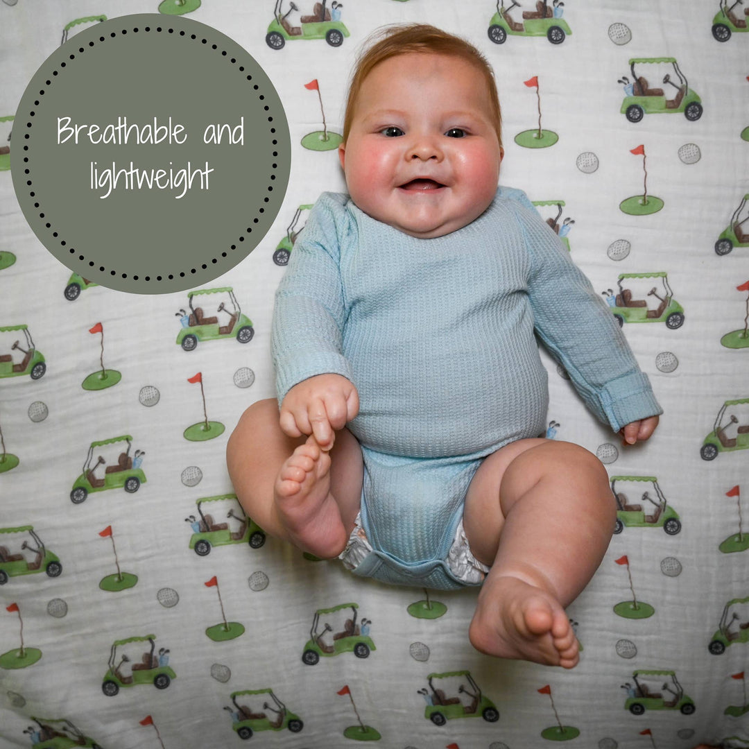 Golf A Round Baby Swaddle Blanket - Small Batch Specialty Gifts
