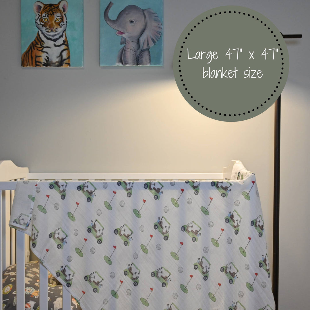 Golf A Round Baby Swaddle Blanket - Small Batch Specialty Gifts