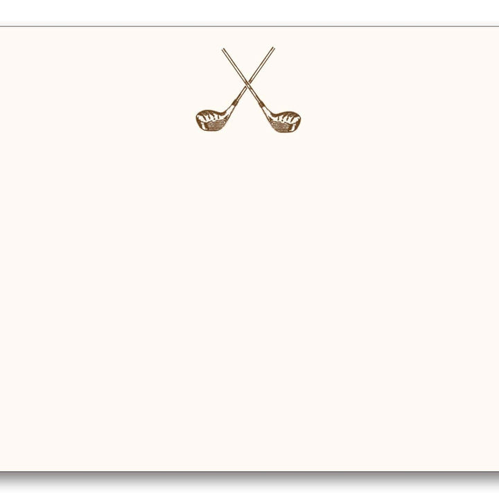 Maison de Papier Flat Notecards with 2 golf clubs at top of card - Small Batch Specialty Gifts